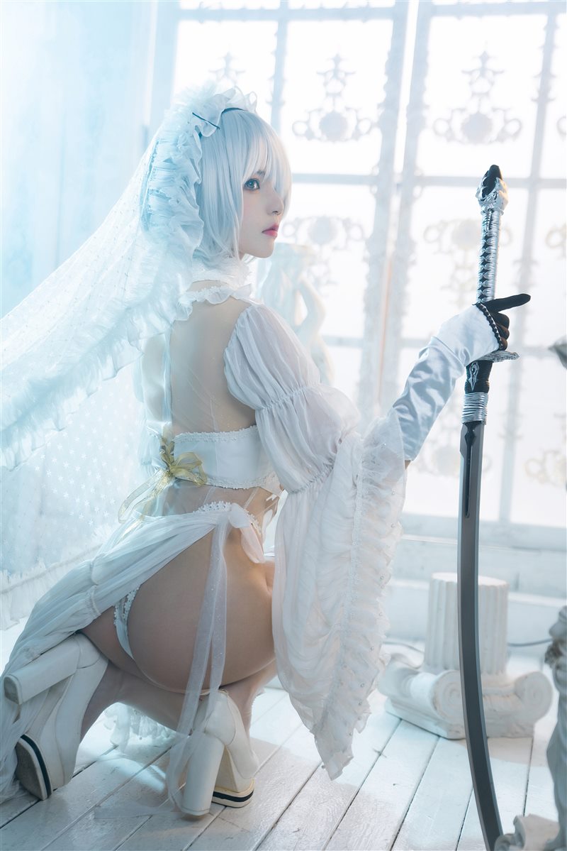 桜桃喵的2B新娘COSPLAY：优雅与魅力的完美融合[69P-1.52G]