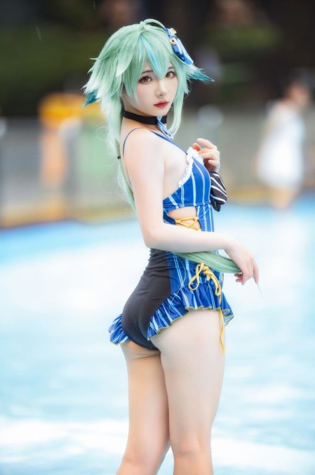 三不是世w《原神》砂糖泳装特辑｜萌系炼金术师的夏日清凉cosplay[44P-129MB]